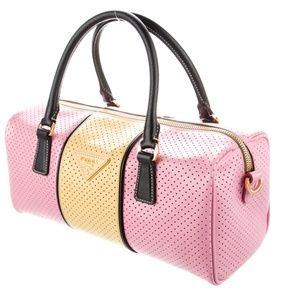 Prada Saffiano Fori Bowler Bag